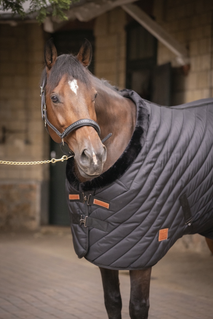 Diagonal Stable Rug 400 g - Black