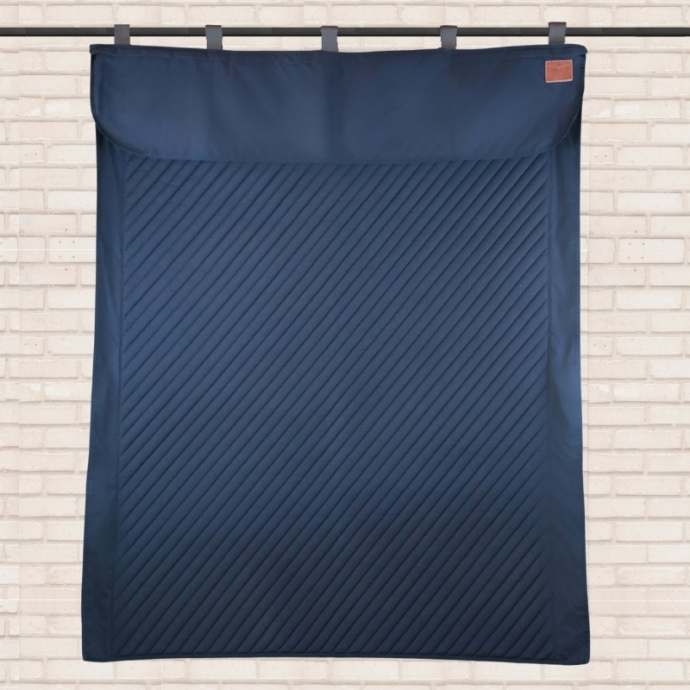 Diagonal Stall Curtain - Navy