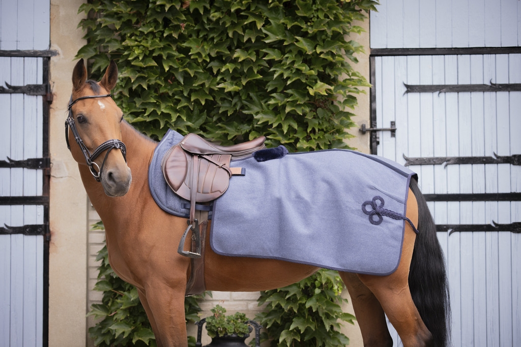 Couvre-reins Quarter Wooltouch - Bleu Chiné