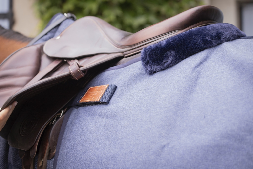Couvre-reins Quarter Wooltouch - Bleu Chiné