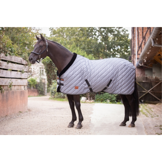 Diagonal Stable Rug 200 g - Grey