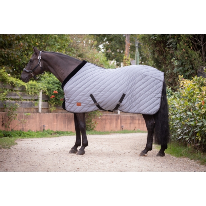 Diagonal Stable Rug 200 g - Grey