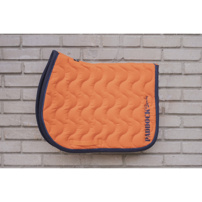 Wavy Saddle Pad All Purpose - Orange & Navy