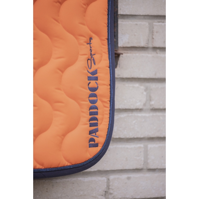 Wavy Saddle Pad All Purpose - Orange & Navy