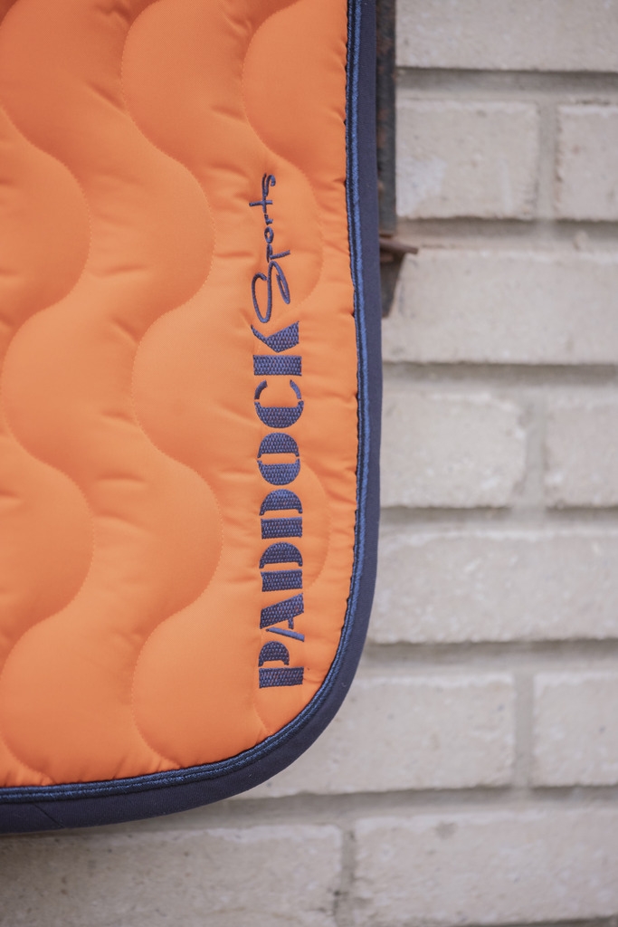 Tapis de Selle Wavy Mixte - Orange & Marine