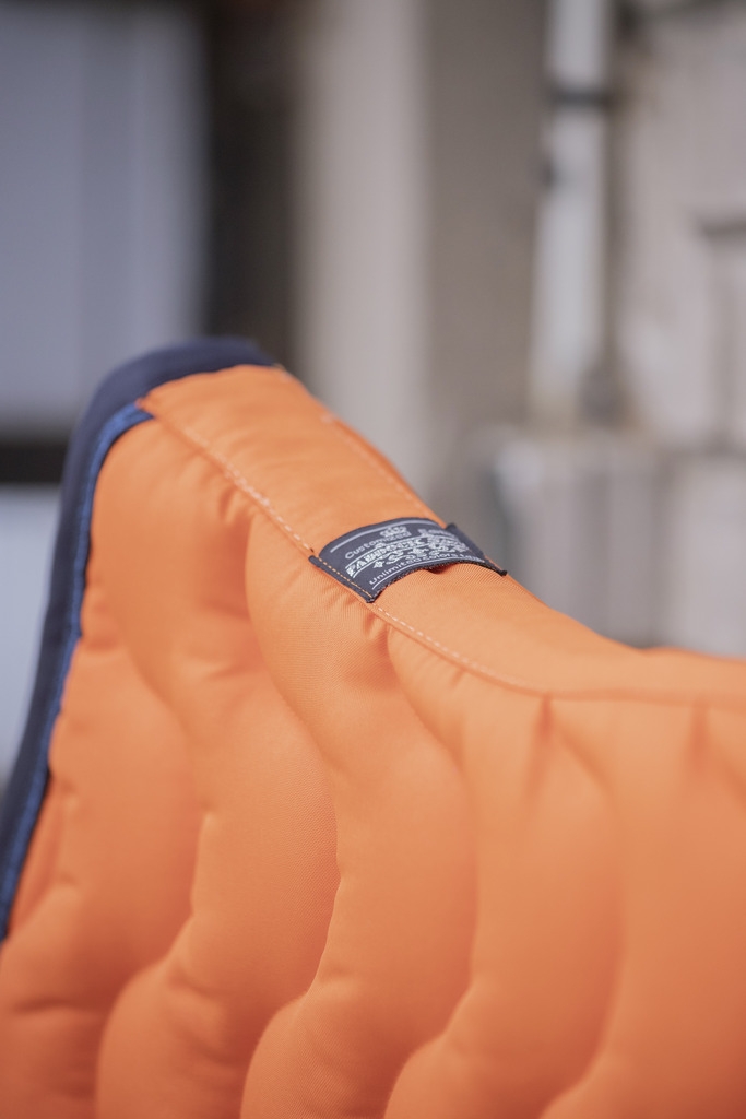 Wavy Saddle Pad All Purpose - Orange & Navy