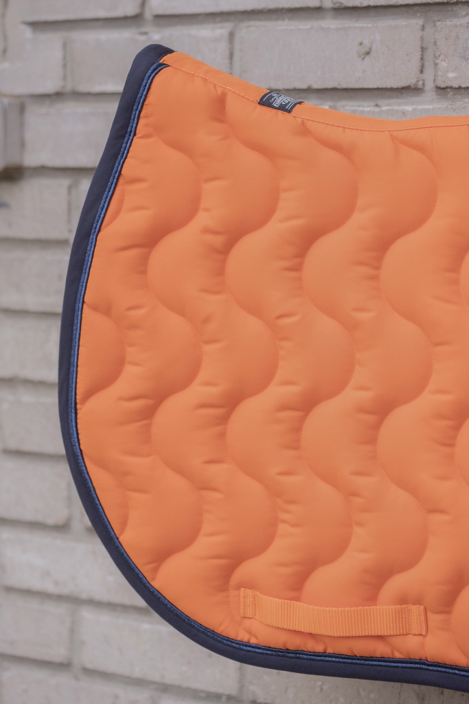 Wavy Saddle Pad All Purpose - Orange & Navy