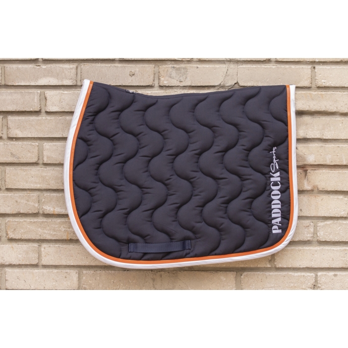 Wavy Saddle Pad All Purpose - Navy & White