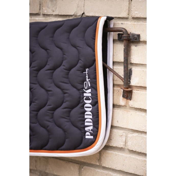 Wavy Saddle Pad All Purpose - Navy & White