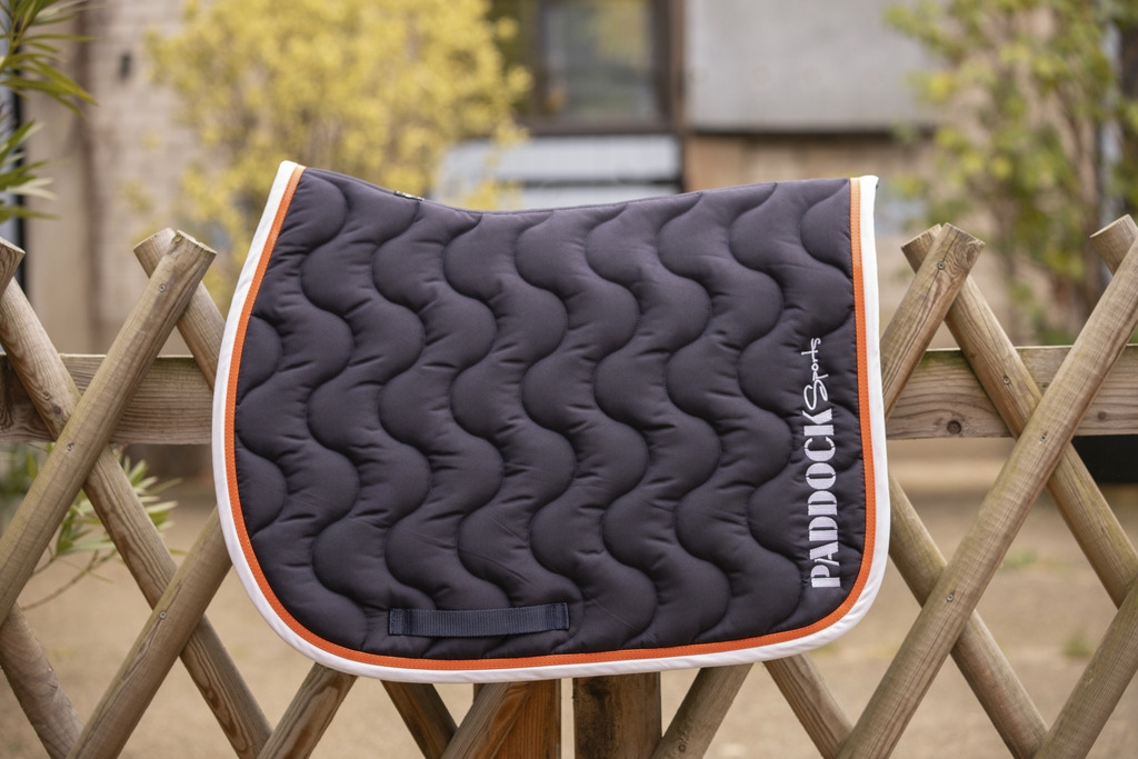 Wavy Saddle Pad All Purpose - Navy & White