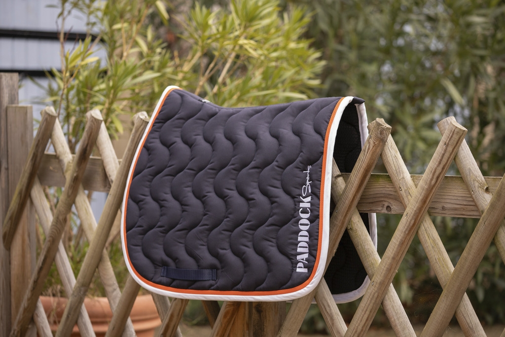 Wavy Saddle Pad All Purpose - Navy & White