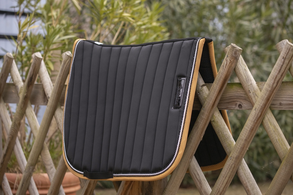 Tapis de selle Verticali Mixte - Noir & Camel