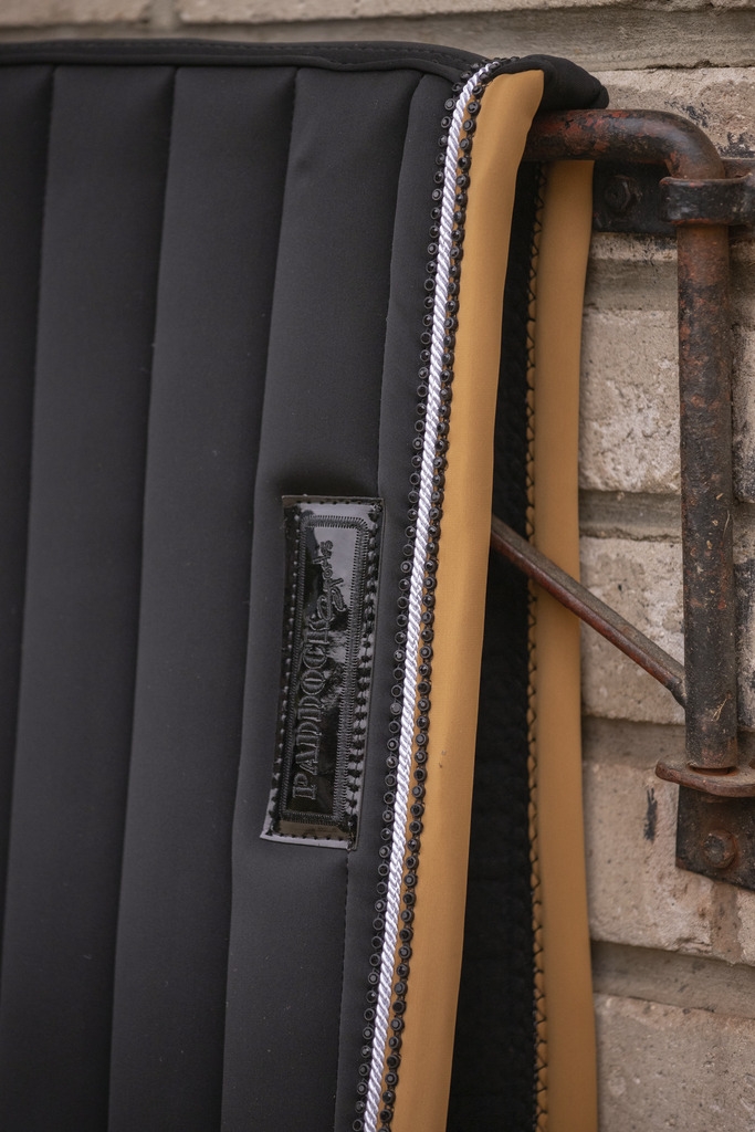 Tapis de selle Verticali Mixte - Noir & Camel