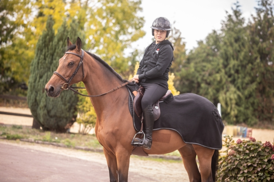 Couvre-reins Polaire Diagonal - Noir