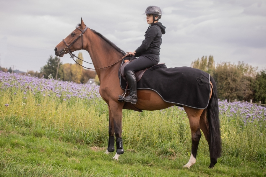 Couvre-reins Polaire Diagonal - Noir
