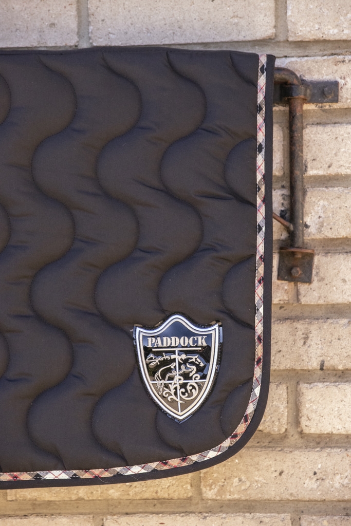 Tapis de Selle Ecossais Mixte - Noir