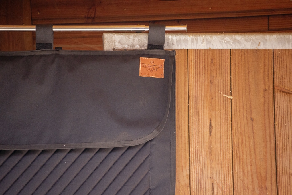 Diagonal Stall Curtain - Black