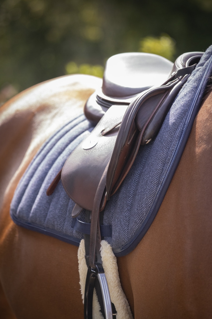 Tapis de Selle Chevron Mixte - Bleu