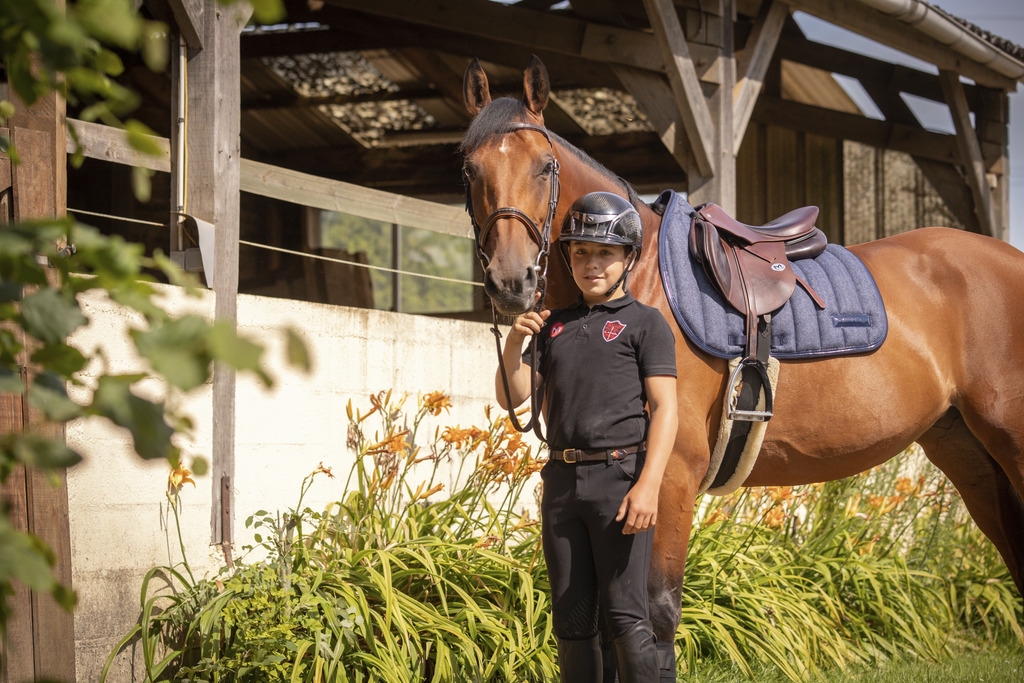 Tapis de Selle Chevron Mixte - Bleu