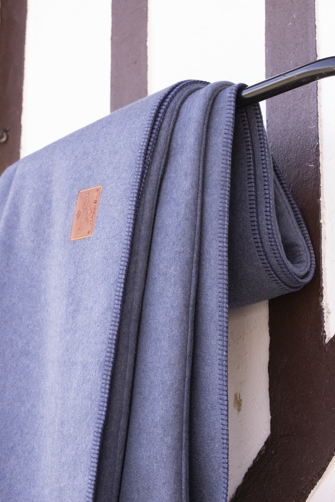 Carré Wooltouch - Bleu Chiné