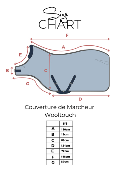 Guide des tailles couverture de marcheur paddock sports